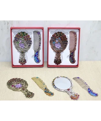 Tavuskuşu Ayna Ve Tarak Seti Küçük Boy Alk4987