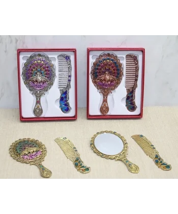 Tavuskuşu Ayna Ve Tarak Seti Küçük Boy Alk4989