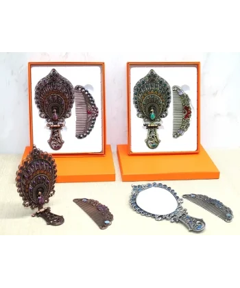 Tavuskuşu Katlanabilir Ayna Ve Tarak Seti Orta Boy Alk4984