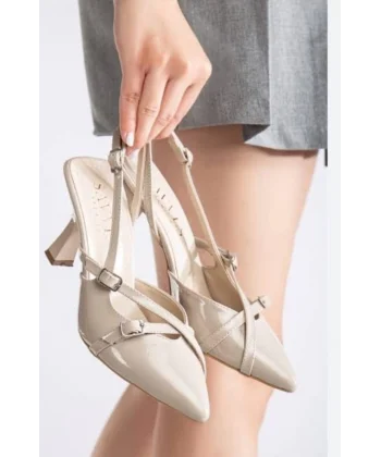 Tetti Bej Rugan Topuklu Ayakkabı