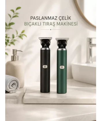 Tıraş Makinesi Profesyonel Paslanmaz Çelik T-bıçak Saç Sakal Ense Vücut