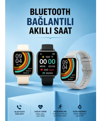 Titreşimli Sağlık Takipli Yeni Nesil Akıllı Saat  400mAh Batarya Kapasiteli