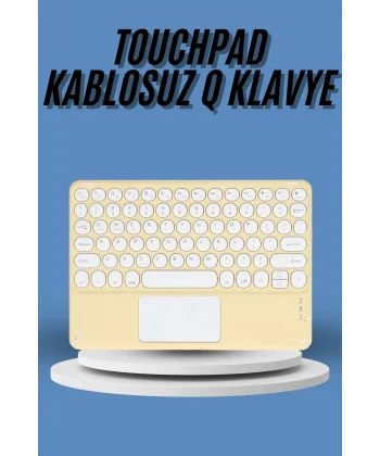 Touchpad Tüm Cihazlara Uyumlu Bluetooth Klavye Touchpad Slim Kablosuz Wifi Q Klavye