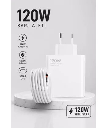 Turbo Hızlı Şarj Destekli 120W USB-C Şarj Seti