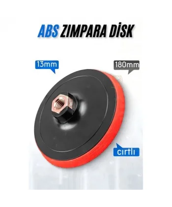 Turk 180 mm Cırtlı Zımpara Disk Pasta Cila Sünger Tabanı