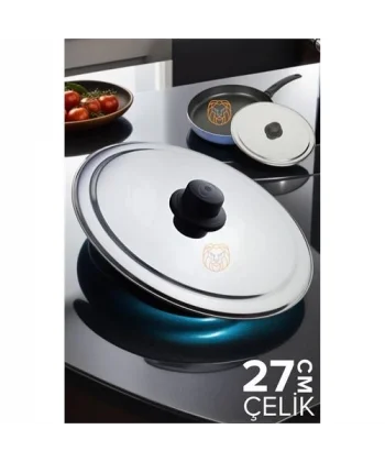 Turk 27 cm Kızartma Tavası Kapağı Çelik Żelazny Design