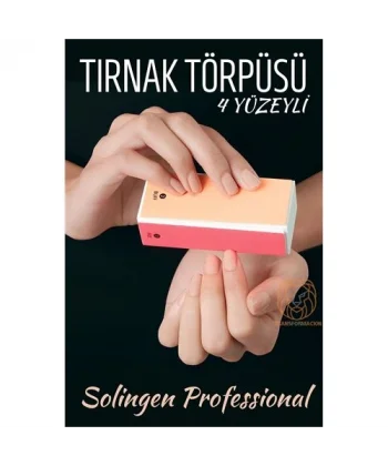 Turk 4 Yüzeyli Tırnak Törpüsü ve Parlatma Blok Sünger Solingen Professional