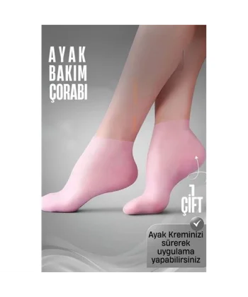 Turk Ayak Bakım Çorabı Silikon Ayak Krem Uygulama Koruyucu Çorap
