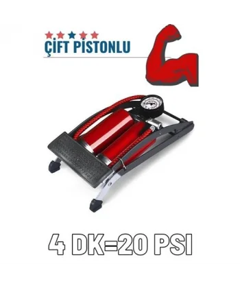 Turk Ayaktan Çift Pistonlu Lastik Şişirme Pompası