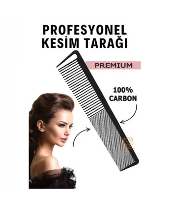 Turk Berber Kuaför Saç Kesim Tarağı Karbon Nano Absolute Professional