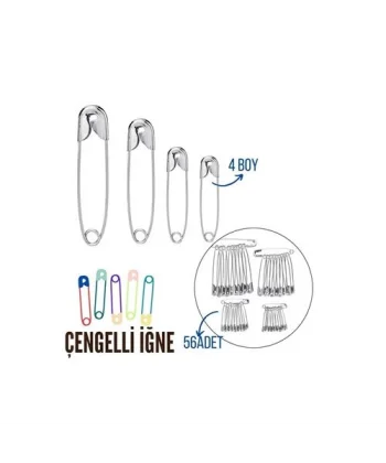 Turk Çengelli İğne 4 Boy 56 Adet