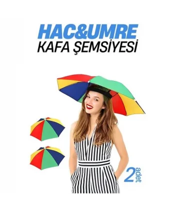 Turk Hac Umre Kafa Şemsiyesi Güneş Koruma Şemsiyesi 2 adet
