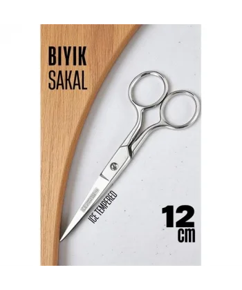Turk Ice Tempered 702 Bıyık Makası - Bıyık Sakal Düzeltme Makası Kuaför Makası 12 cm