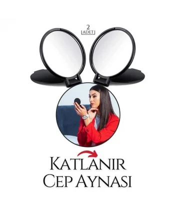 Turk Katlanabilir Mini Çanta Aynası 2 li SET