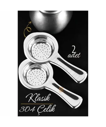 Turk Klasik Çay Süzgeci 304 Paslanmaz Çelik 2 ADET