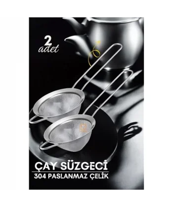 Turk Klasik Çay Süzgeci 304 Paslanmaz Çelik 2 ADET