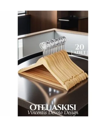 Turk Otel Tip Askı 20 li Set Ahşap Vincentis Devoto Design