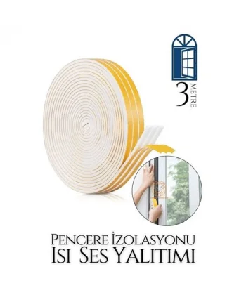 Turk Pencere Ses Isı Yalıtım Sünger Bant 3 METRE