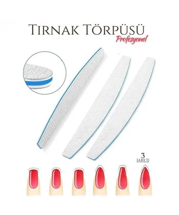 Turk Protez Tırnak Törpüsü 100/180 Grid Profesyonel 3 Adet