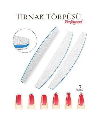 Turk Protez Tırnak Törpüsü 100/180 Grid Profesyonel 3 Adet