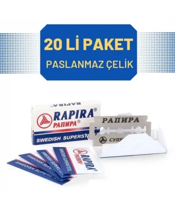 Turk Rapira 20 Adet Çelik Tıraş Jileti