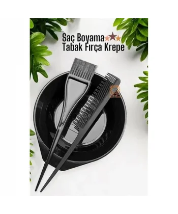 Turk Saç Boyama Tabak Fırça Krepe Tarak Seti