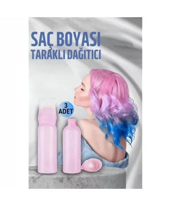 Turk Saç Boyası Eşit Dağıtım Taraklı Şişe Doldurulabilir Aplikatör 3 ADET