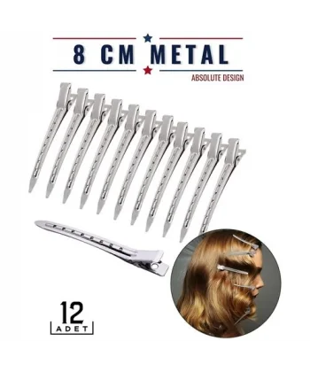 Turk Saç Klipsi Metal Toka 12 Adet Absolute Design