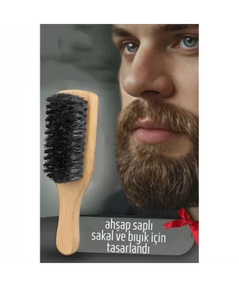 Turk Sakal Tarama Fırçası Ahşap Saplı