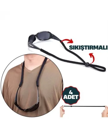 Turk Savino 4 Adet Ayarlanabilir Sıkıştırmalı Gözlük İpi