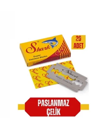 Turk Shark 20 Adet Paslanmaz Çelik Tıraş Jileti