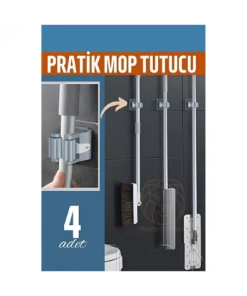 Turk Yapışkanlı Pratik Mop Tutucu 4 ADET
