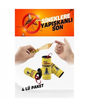 Turk  Yapışkanlı Sinek Şeridi Sinek Kapanı 4 ADET