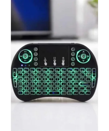 TV Uyumlu Mini Klavye Q Klavye Işıklı Tüm Cihazlara Uyumlu