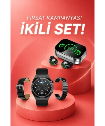 TWS Bluetooth Kulaklık ve Akıllı Saat Uyku Takibi Nabız Ölçer Uzun Pil Ömrü