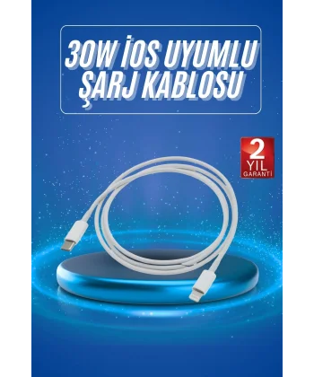 Type-C Ligtning 30W İOS Şarj Kablosu Hızlı Şarj Kablosu