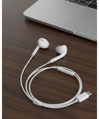 Type C Uyumlu Mikrofonlu Kulak İçi Kulaklık Konforlu Tasarım