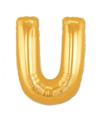 U Harf Folyo Balon Altın Renk  40 İnç