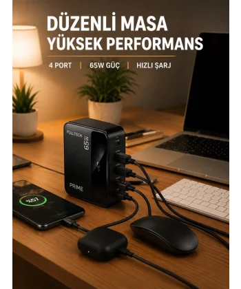 USB-A ve USB-C Girişli Çoklu Şarj Cihazı