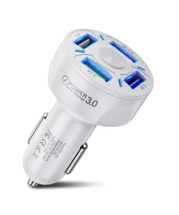 USLİON QC3.0 4- Port Çıkışlı Çoklu Usb Araç Şarjı Şarj Aleti-(5775)