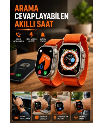 Uyku ve Nabız Takipli Wireless Şarjlı Akıllı Saat Android ve iOS Uyumlu