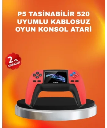 Uzun Pil Ömürlü 520 Oyunlu P5 Retro Konsol