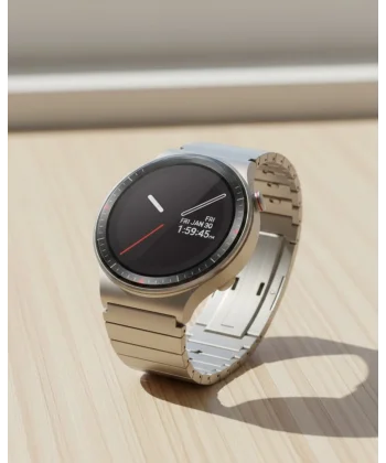 Uzun Pil Ömürlü AMOLED Akıllı Saat Torch Işıklı