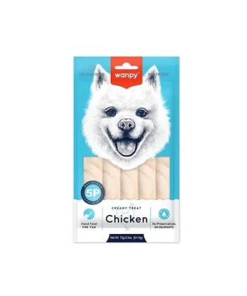 Wanpy Krema Tavuklu Sıvı Köpek Ödülü 5x14 Gr