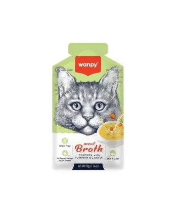 Wanpy Tavuk Etli Bal Kabaklı ve Havuçlu Tahılsız Kedi Çorbası 50 Gr