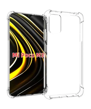 Xiaomi POCO M3 Kamera Korumalı Shockproof Darbe Emici Silikon Kılıf-(5775)