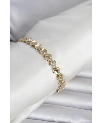 Xuping Kalp Model Gold Renk Kadın Bileklik