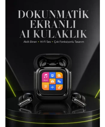 Yeni Nesil Dokunmatik Ekranlı AI Kablosuz Kulaklık