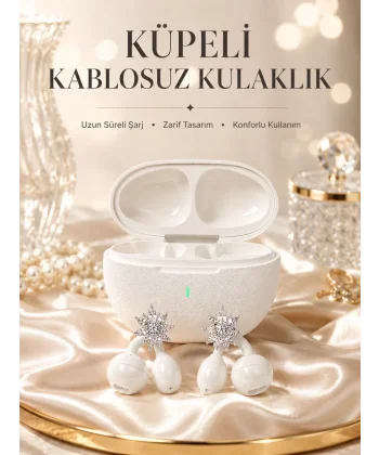 Yeni Nesil Küpeli Kablosuz Kulaklık Güçlü Bataryalı