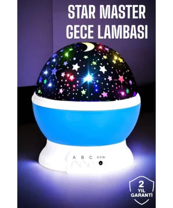 Yıldızlı Gökyüzü Projeksiyon Gece Lambası Hareketli Işık Şovu